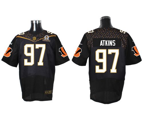 Nike Bengals #97 Geno Atkins Black 2016 Pro Bowl Men's Stitched NFL Elite Jersey - Click Image to Close